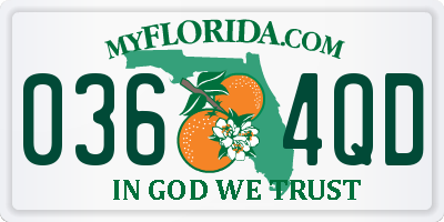 FL license plate 0364QD