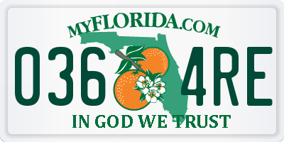 FL license plate 0364RE