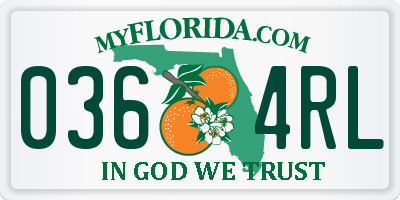 FL license plate 0364RL