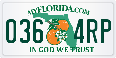 FL license plate 0364RP