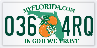 FL license plate 0364RQ