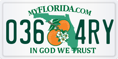 FL license plate 0364RY