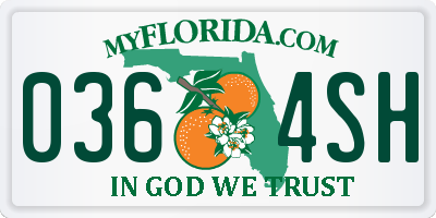FL license plate 0364SH