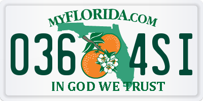 FL license plate 0364SI