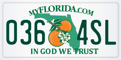 FL license plate 0364SL