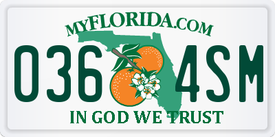 FL license plate 0364SM