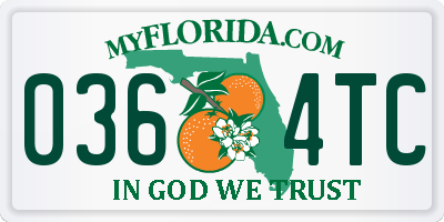 FL license plate 0364TC