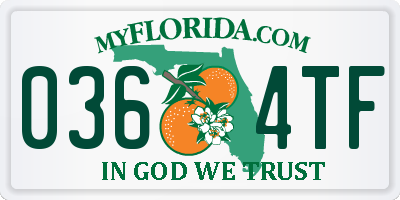 FL license plate 0364TF