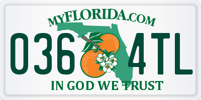 FL license plate 0364TL