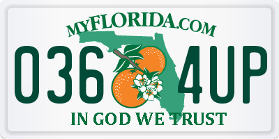 FL license plate 0364UP