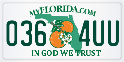 FL license plate 0364UU