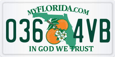 FL license plate 0364VB