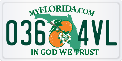 FL license plate 0364VL