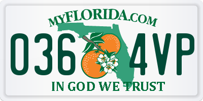 FL license plate 0364VP