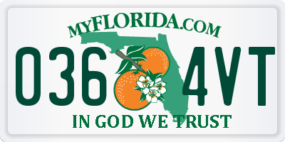 FL license plate 0364VT