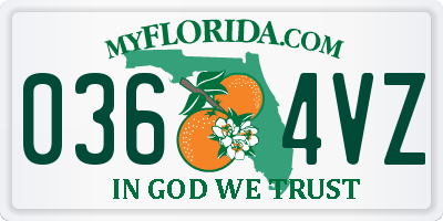 FL license plate 0364VZ