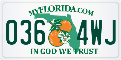 FL license plate 0364WJ