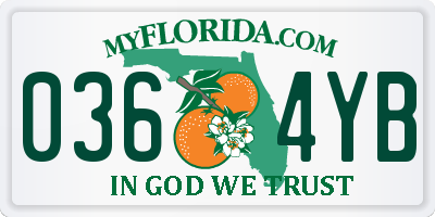 FL license plate 0364YB