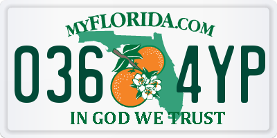 FL license plate 0364YP