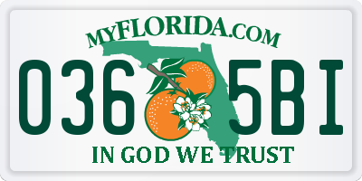FL license plate 0365BI