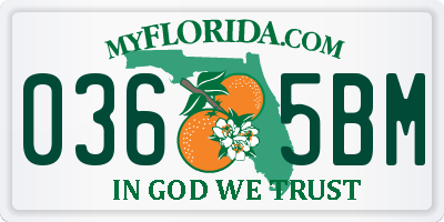 FL license plate 0365BM