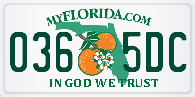 FL license plate 0365DC