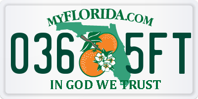FL license plate 0365FT