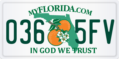 FL license plate 0365FV