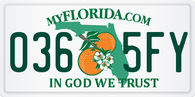 FL license plate 0365FY