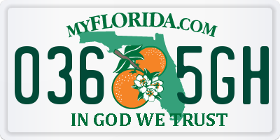 FL license plate 0365GH