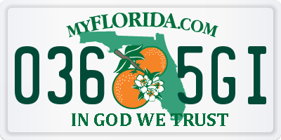 FL license plate 0365GI
