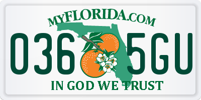 FL license plate 0365GU