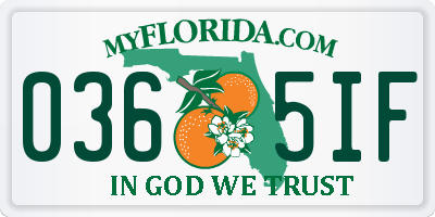 FL license plate 0365IF