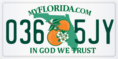 FL license plate 0365JY