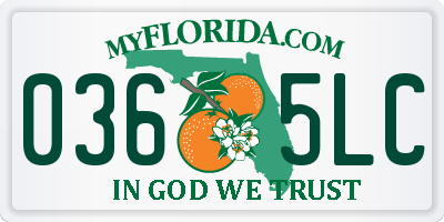 FL license plate 0365LC