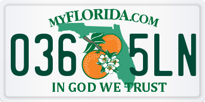 FL license plate 0365LN
