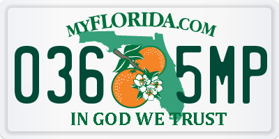 FL license plate 0365MP