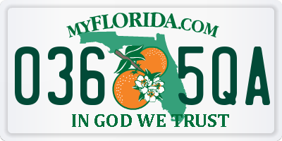 FL license plate 0365QA