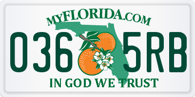 FL license plate 0365RB