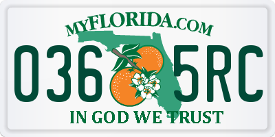 FL license plate 0365RC