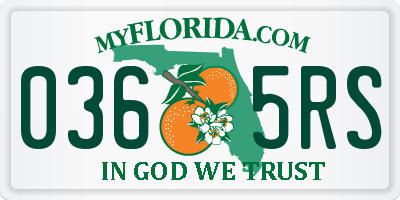 FL license plate 0365RS