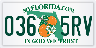 FL license plate 0365RV
