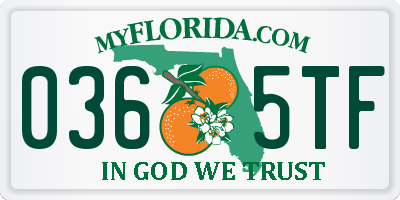 FL license plate 0365TF