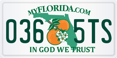 FL license plate 0365TS