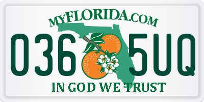 FL license plate 0365UQ