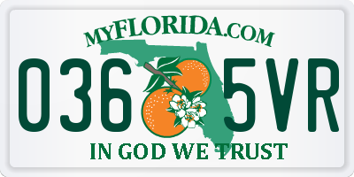 FL license plate 0365VR
