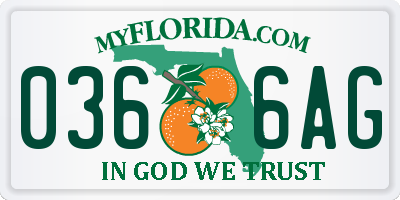 FL license plate 0366AG