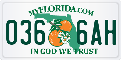 FL license plate 0366AH