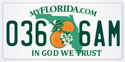 FL license plate 0366AM