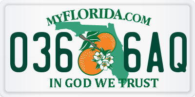 FL license plate 0366AQ